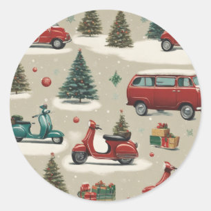 Redondo Adesivo de árvore de Natal festiva Férias de car