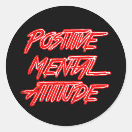 Redondo Adesivo de atitude mental positivo