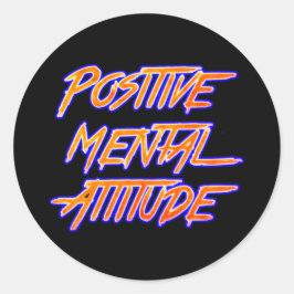 Redondo Adesivo de atitude mental positivo