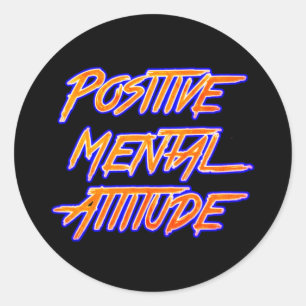 Redondo Adesivo de atitude mental positivo