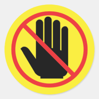 Redondo adesivo de aviso