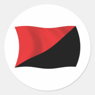 Redondo Adesivo de Bandeira Anarco-Sindicalista