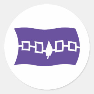 Redondo Adesivo de bandeira da Confederação Iroquesa