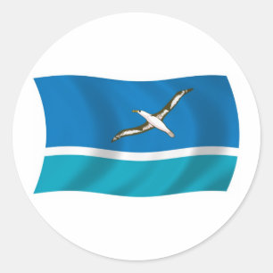Redondo Adesivo de bandeira da Ilha de Midway