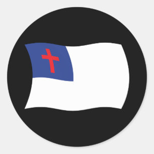 Redondo Adesivo de bandeira da religião cristã