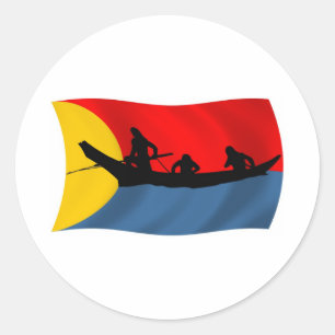 Redondo Adesivo de bandeira da tribo Clatsop