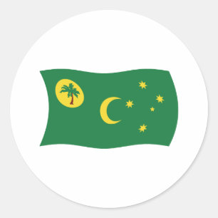 Redondo Adesivo de bandeira das Ilhas Cocos