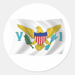 Redondo Adesivo de bandeira das Ilhas Virgens dos EUA