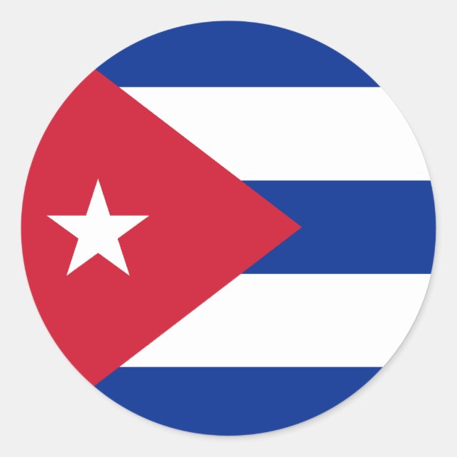 Redondo Adesivo de bandeira de Cuba (Frente)