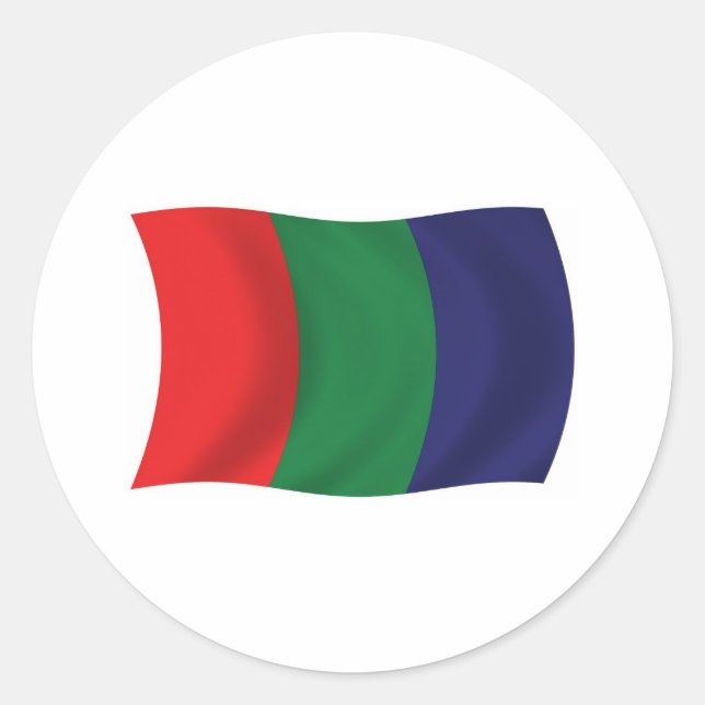 Redondo Adesivo de Bandeira de Marte (Frente)