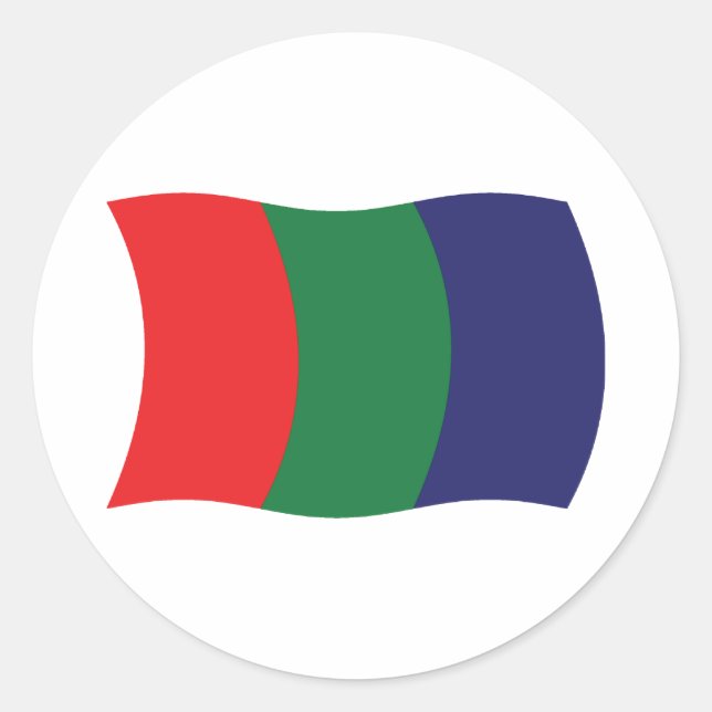 Redondo Adesivo de bandeira de Marte (Frente)
