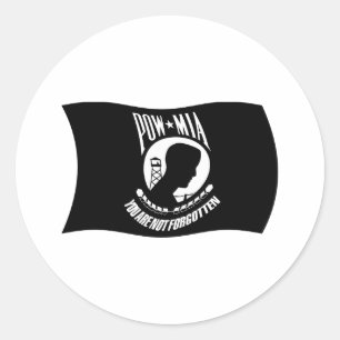 Redondo Adesivo de bandeira de POW's & MIA's