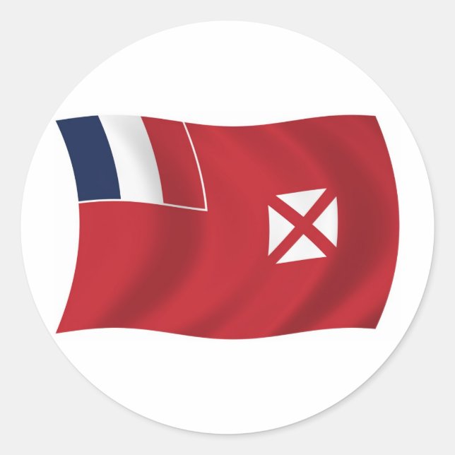 Redondo Adesivo de bandeira de Wallis e Futuna (Frente)