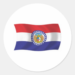 Redondo Adesivo de Bandeira do Missouri
