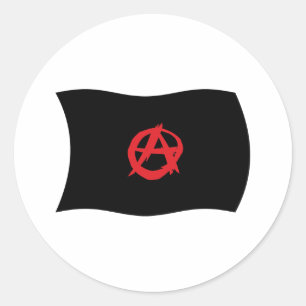 Redondo Adesivo de Bandeira do Movimento Anarquista