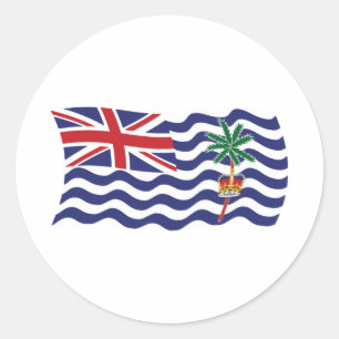 Redondo Adesivo de bandeira do Oceano Índico Britânico