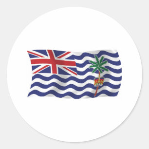 Redondo Adesivo de bandeira do Oceano Índico Britânico