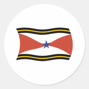 Redondo Adesivo de bandeira do povo Akha