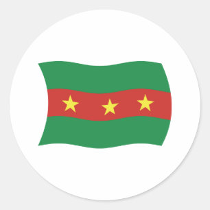 Redondo Adesivo de Bandeira do Povo Ewe