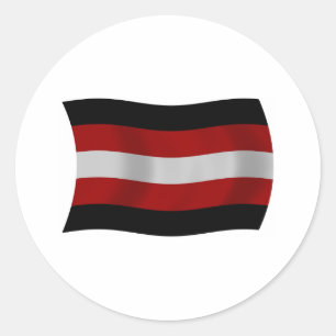 Redondo Adesivo de bandeira do Satanismo