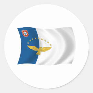 Redondo Adesivo de Bandeira dos Açores