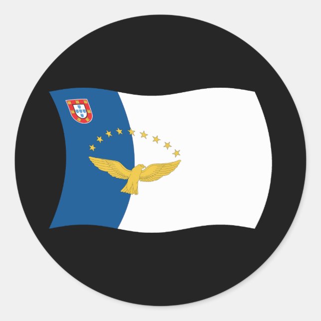 Redondo Adesivo de bandeira dos Açores (Frente)