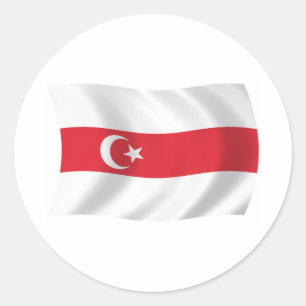Redondo Adesivo de bandeira dos tártaros da Bielorrússia