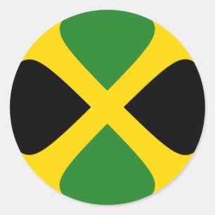 Redondo Adesivo de Bandeira Fisheye da Jamaica