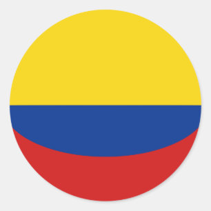 Redondo Adesivo de Bandeira Olho de Peixe da Colômbia
