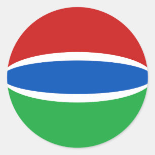 Redondo Adesivo de Bandeira Olho de Peixe da Gâmbia