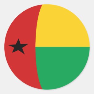 Redondo Adesivo de Bandeira Olho de Peixe da Guiné-Bissau