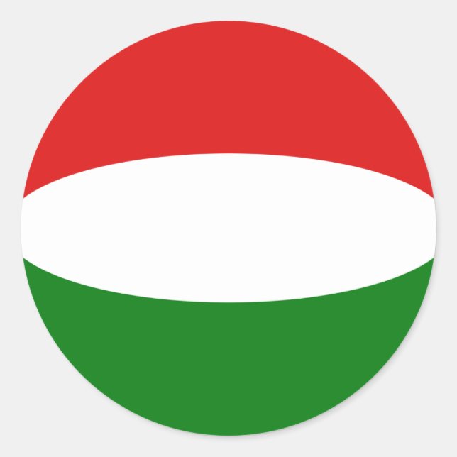 Redondo Adesivo de Bandeira Olho de Peixe da Hungria (Frente)