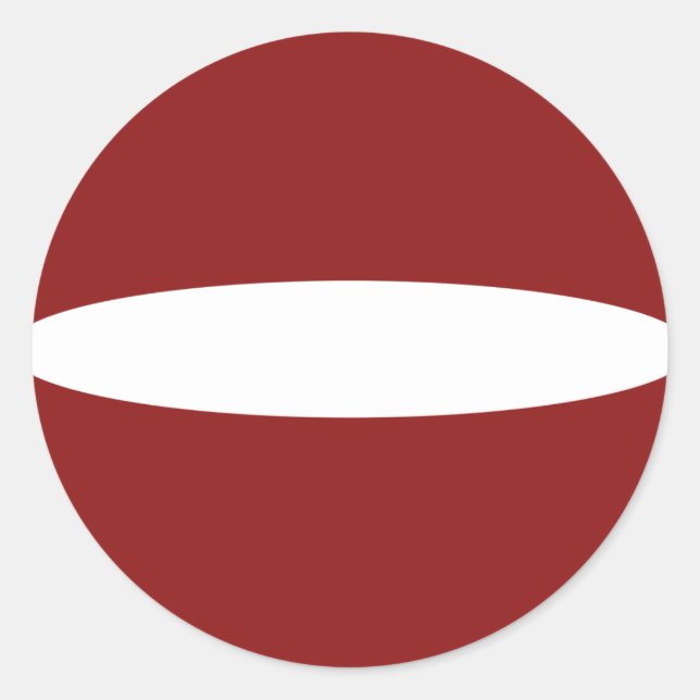 Redondo Adesivo de bandeira olho de peixe da Letônia (Frente)
