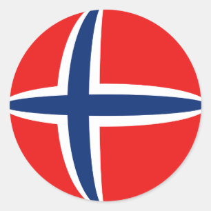 Redondo Adesivo de Bandeira Olho de Peixe da Noruega