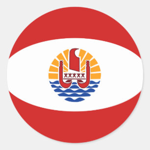 Redondo Adesivo de bandeira olho de peixe da Polinésia Fra