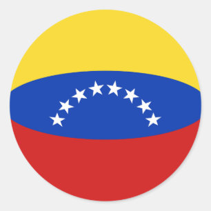 Redondo Adesivo de Bandeira Olho de Peixe da Venezuela