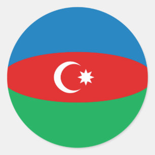 Redondo Adesivo de Bandeira Olho de Peixe do Azerbaijão