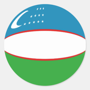 Redondo Adesivo de bandeira olho de peixe do Uzbequistão