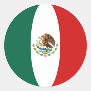 Redondo Adesivo de Bandeira Olho de Peixe México