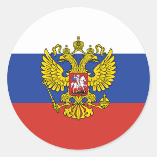 Redondo Adesivo de Bandeiras da Rússia