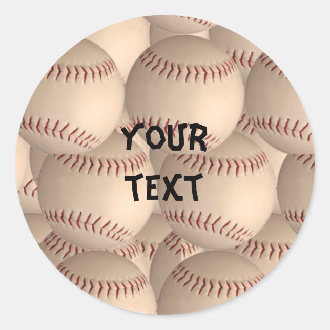 Redondo adesivo de baseball (Frente)
