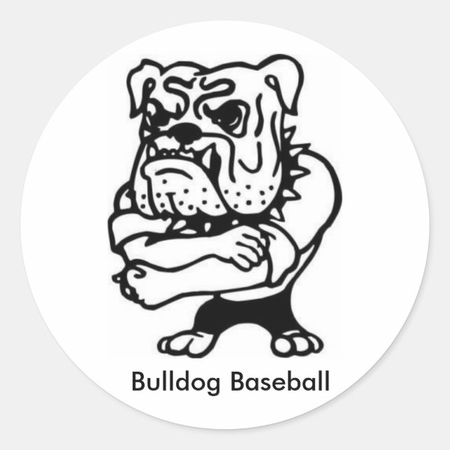 Redondo Adesivo de Baseball Buldogue (Frente)