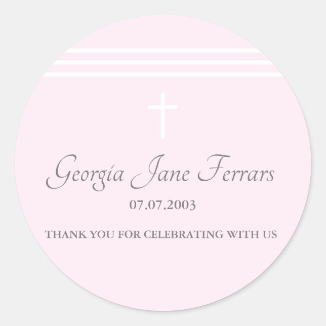 Redondo Adesivo de batismo riscado (Frente)