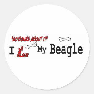 Redondo Adesivo de Beagle (I Love)