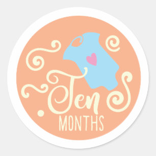 Redondo adesivo de bebê de 10 meses