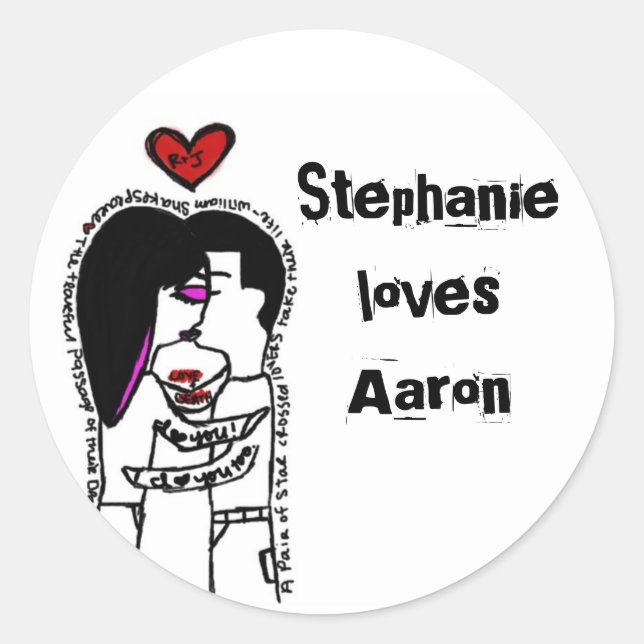 Redondo adesivo de beijos (Frente)