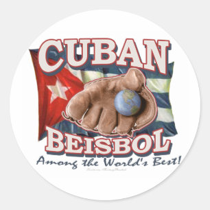 Redondo Adesivo de Beisebol Cubano