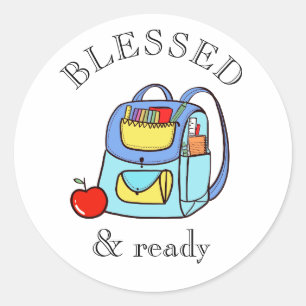 Redondo Adesivo de Bênção de Mochila Blessed & Ready para 