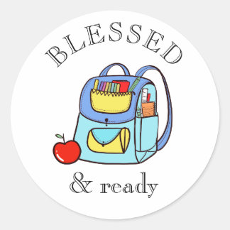 Redondo Adesivo de Bênção de Mochila Blessed & Ready para
