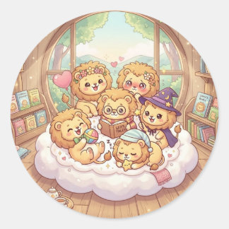 Redondo Adesivo de Berçário Cozy Lion Storytime